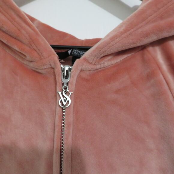 Victoria's Secret On Point Womens Sz L Pink Orange Velour Sweater Jogger Set - Picture 5 of 11